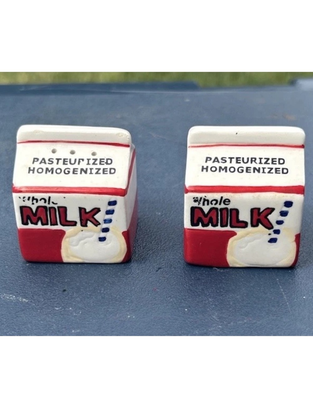 ANTIQUE WHOLE MILK CARTON SALT AND PEPPER SHAKERS